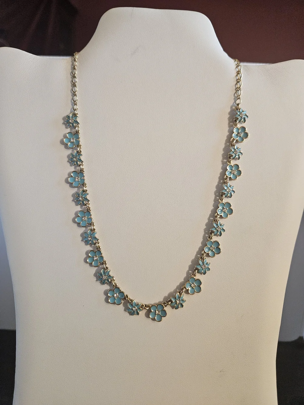 Kate Spade New York Gold-Tone Blue Enamel Flower Necklace - Ladies